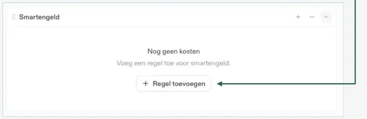 De schadepost Smartengeld: voeg een regel toe via + Regel toevoegen.